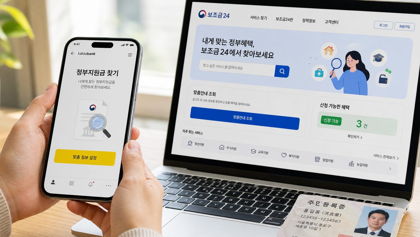 정부 지원금 알아보는 법 단계별로 확인하는 방법