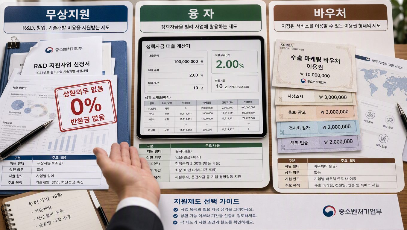 정부 지원금 종류: 무상·융자·바우처 구분과 신청 전 확인사항