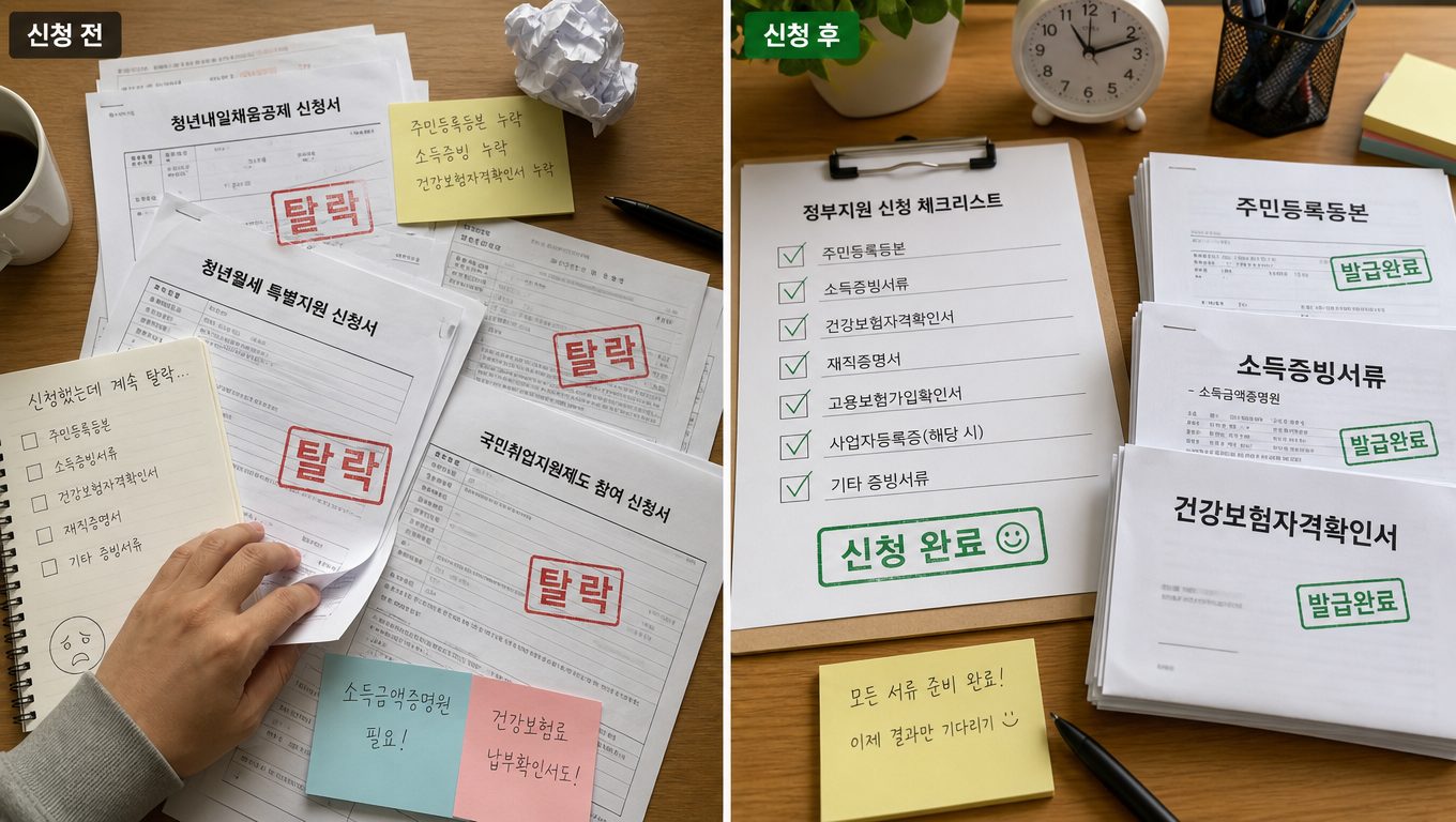 정부 지원금 신청에서 자격·서류·마감 실수로 탈락하는 경우