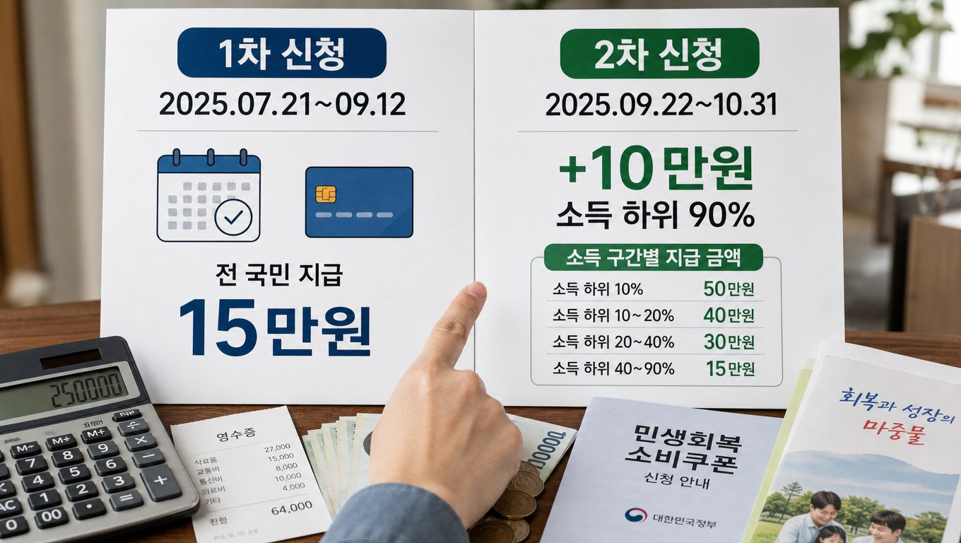정부 지원금 신청 기간에 따른 1차 2차 차이와 지원 내용