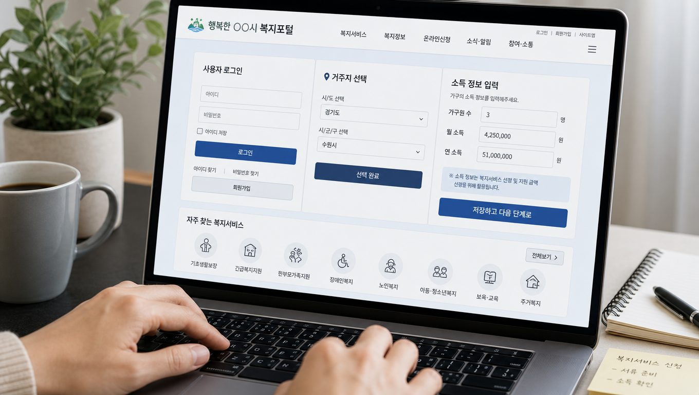 지자체 복지 포털에서 지원금을 조회하고 신청하는 방법