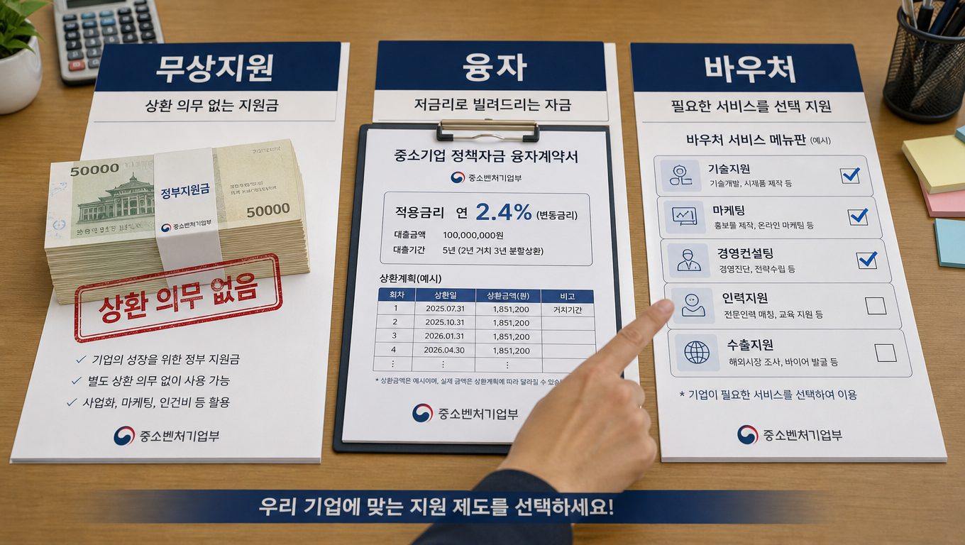 정부 지원금 종류 무상·융자·바우처 구분 기준과 특징