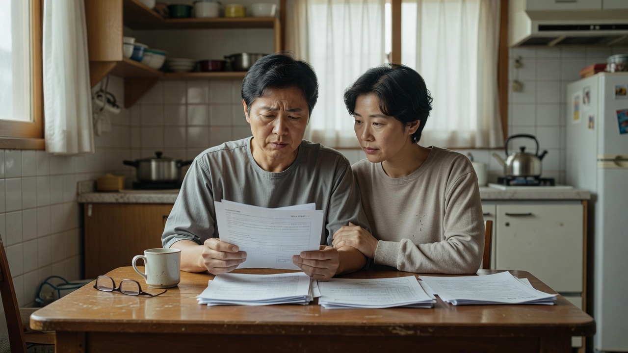 복지 이의신청을 준비하는 가족의 모습
