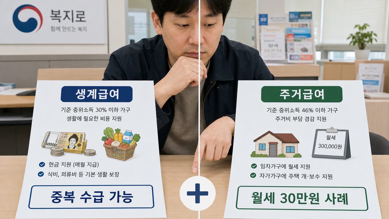 주거급여와 생계급여 중복 수급이 가능한가요?