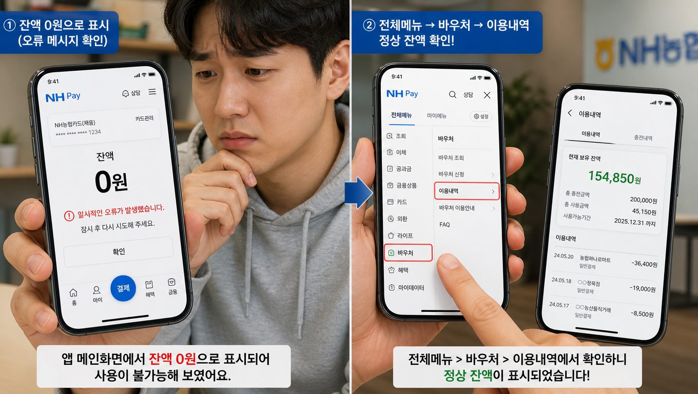 도민지원금 잔액이 0원으로 나오는 이유와 NH페이 조회 방법