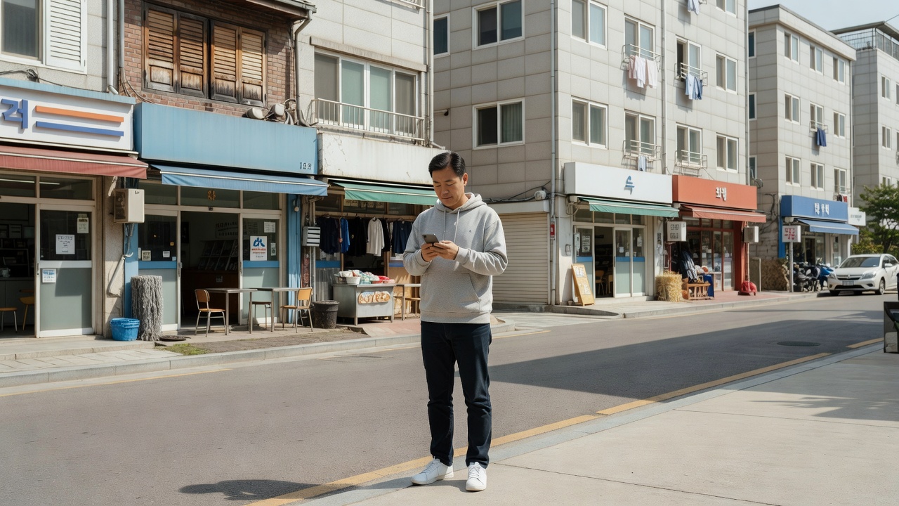 NH페이 앱으로 경기도 지원금 사용처를 확인하는 모습